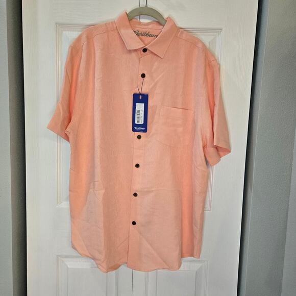 Carribbean Palm Paradise Jacquard Boxy Camp shirt Men's Shirt Resort Wear - Picture 8 of 11